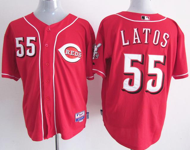 Cheap Cincinnati Reds 55 Mat Latos Red Cool Base MLB Jersey For Sale
