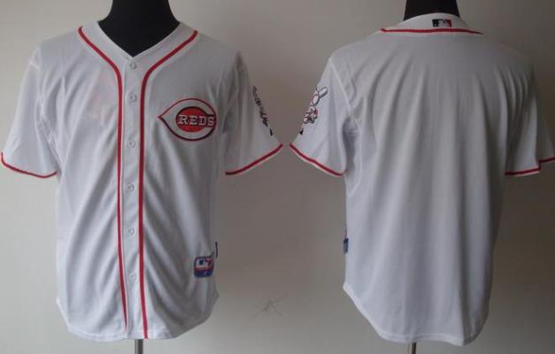 Cheap Cincinnati Reds Blank White Cool Base MLB Jerseys For Sale