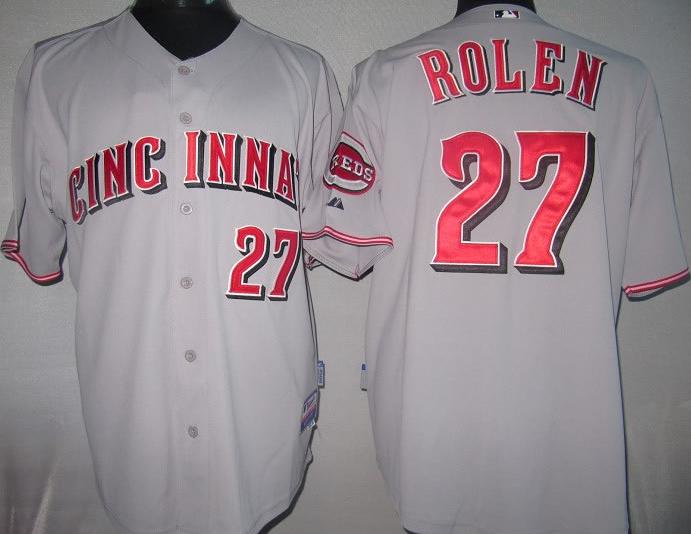 Cincinnati Reds 27 Scott Rolen Grey Cool Base Jerseys
