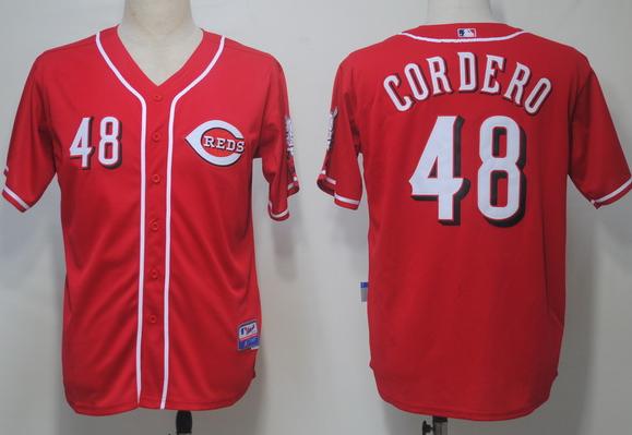 Cheap Cincinnati Reds 48 Cordero Red Cool Base MLB Jerseys For Sale