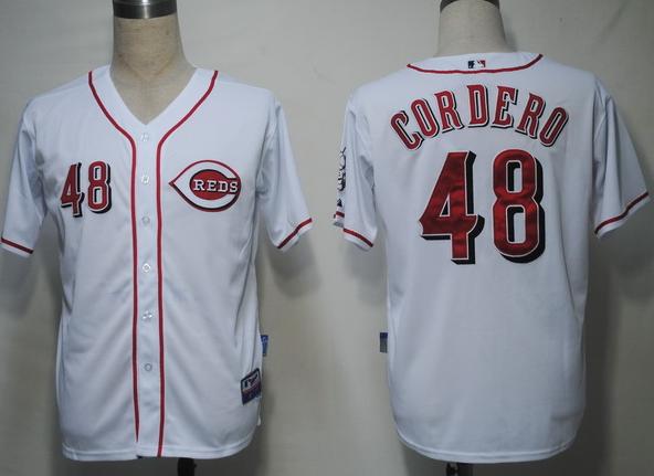 Cincinnati Reds 48 Cordero White Cool Base MLB Jersey Cincinnati Reds 48 Cordero White Cool Base MLB Jersey