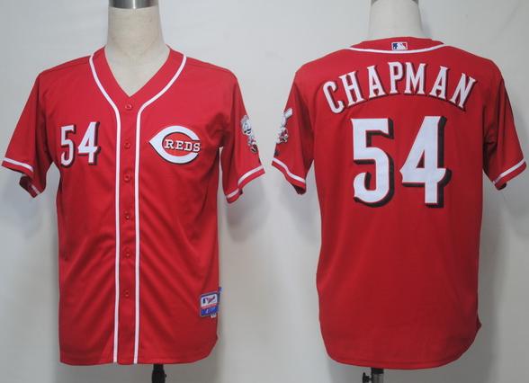 Cheap Cincinnati Reds 54 Chapman Red Cool Base MLB Jersey For Sale