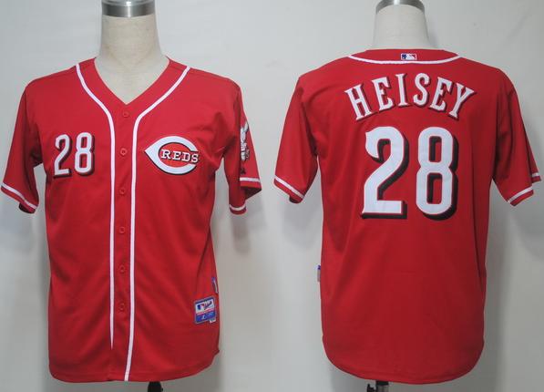 Cheap Cincinnati Reds 28 Heisey Red Cool Base MLB Jersey For Sale