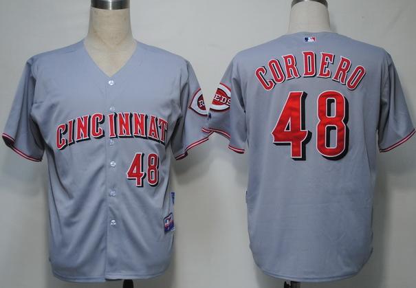 Cincinnati Reds 48 Cordero Grey Cool Base MLB Jersey