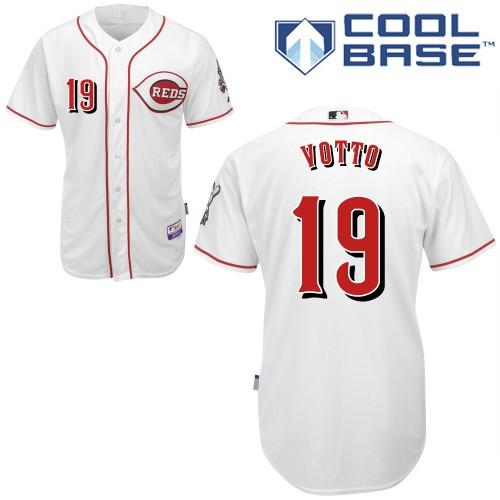 Cincinnati Reds 19 Joey Votto White Cool Base Jersey