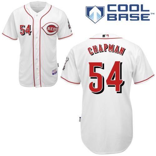 Cincinnati Reds 54 Aroldis Chapman White Cool Base Jersey