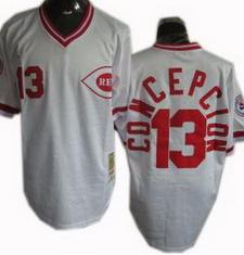 Cincinnati Reds 13 Dave Concepcion throwback white Jersey Cincinnati Reds 13 Dave Concepcion throwback white Jersey