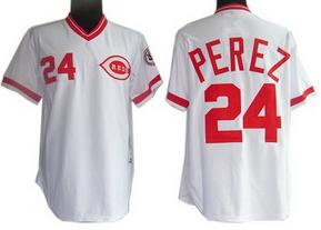 Cheap Cincinnati Reds 24 Tony Perez throwback White jerseys For Sale