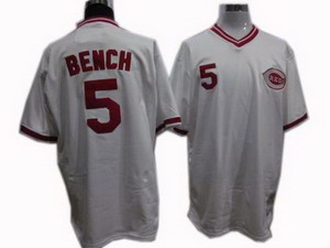 Cheap Cincinnati Reds 5 Johnny Bench 1976 throwback jersey white For Sale