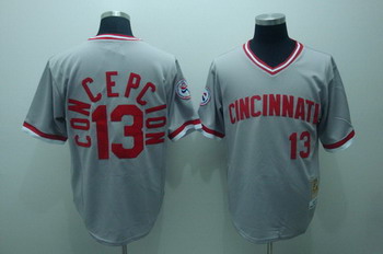 Cheap Cincinnati Reds 13 Dave concepcion grey jerseys Mitchell and ness For Sale