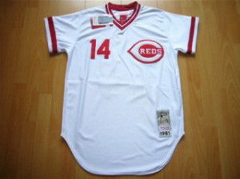 Cheap Pete Rose Cincinnati Reds 1981 14 Mitchell Ness Jersey White For Sale