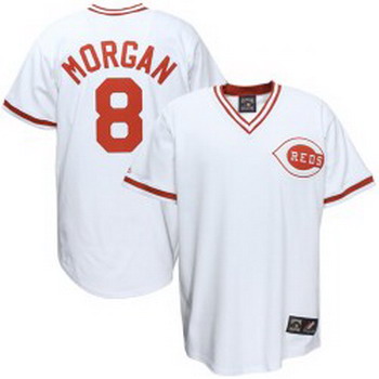 Cheap Cincinnati Reds 8 Joe Morgan White Throwback Baseball Jersey For Sale