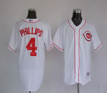 Cincinnati Reds Brandon Phillips White Jersey 4 Cincinnati Reds Brandon Phillips White Jersey 4