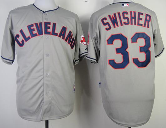 Cheap Cleveland Indians 33 Nick Swisher Grey Cool Base MLB Jerseys For Sale