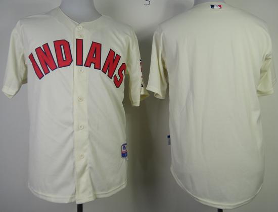 Cheap Cleveland Indians Blank Cream Cool Base MLB Jerseys For Sale