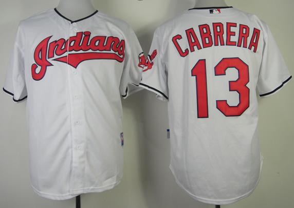 Cheap Cleveland Indians 13 Asdrubal Cabrera White Cool Base MLB Jerseys For Sale