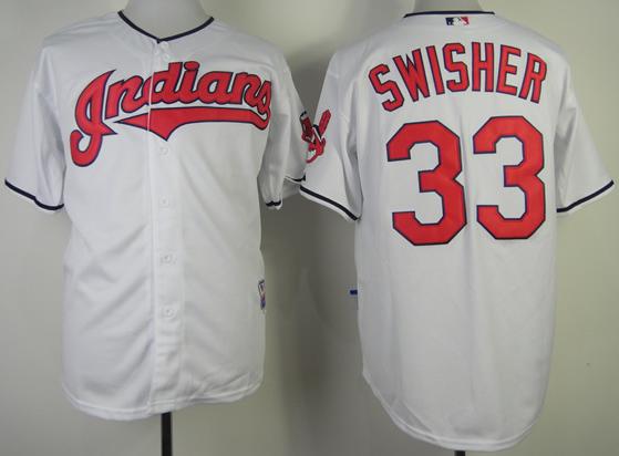 Cleveland Indians 33 Nick Swisher White Cool Base MLB Jerseys
