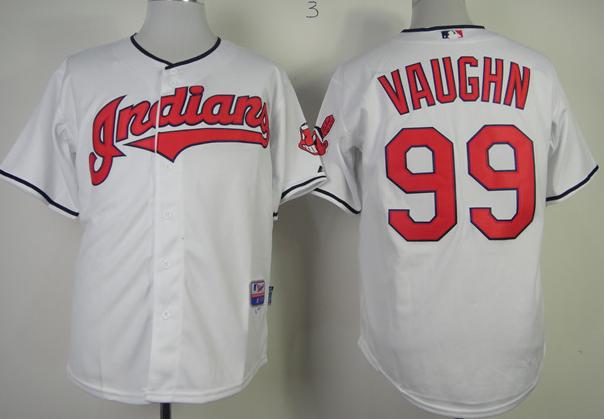 Cleveland Indians 99 Ricky Vaughn White Cool Base MLB Jerseys