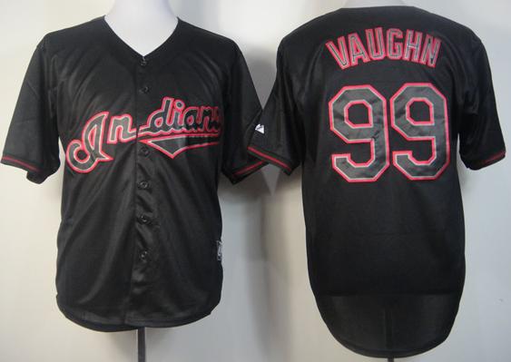 Cheap Cleveland Indians 99 Ricky Vaughn Black Fashion MLB Jerseys For Sale