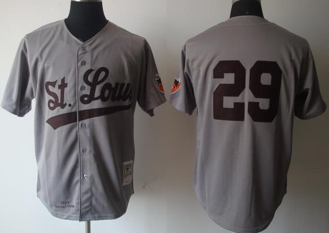 Cleveland Indians #29 Satchel Paige Grey M&N MLB Jerseys