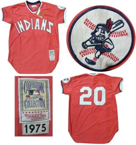 Cleveland Indians 20 Frank Robinson 1975 Red Throwback Jersey