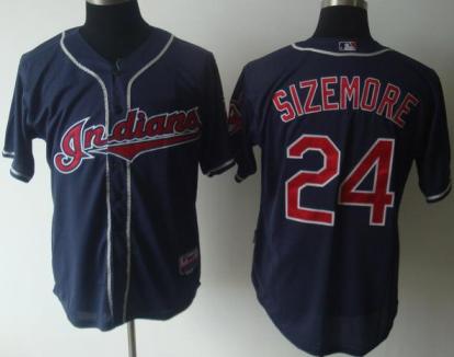 Cleveland Indians 24 Sizemore Blue MLB Jersey