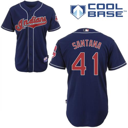 Cheap Cleveland Indians 41 Carlos Santana Blue Jerseys For Sale