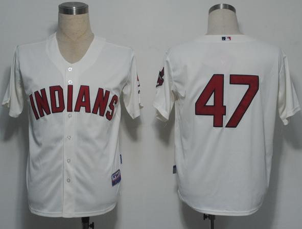 Cleveland Indians 47 Duncan Cream Cool Base MLB Jerseys