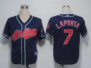 Cleveland Indians 7 Laporta Blue Cool Base MLB Jerseys