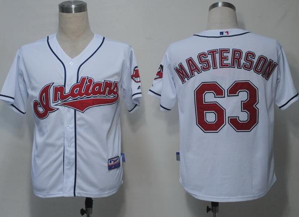 Cleveland Indians 63 Masterson White Cool Base MLB Jerseys