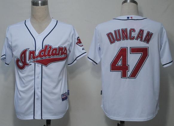 Cheap Cleveland Indians 47 Duncan White Cool Base MLB Jerseys For Sale