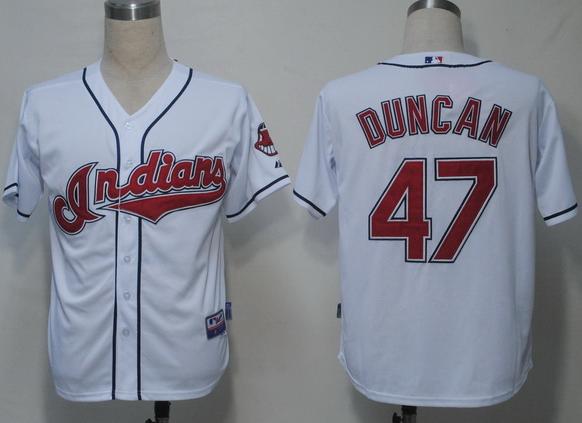 Cleveland Indians 47 Duncan White Cool Base MLB Jerseys