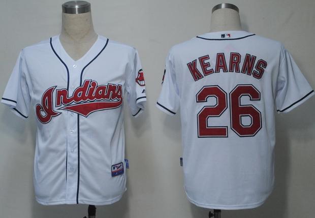 Cleveland Indians 26 Kearns White Cool Base MLB Jerseys