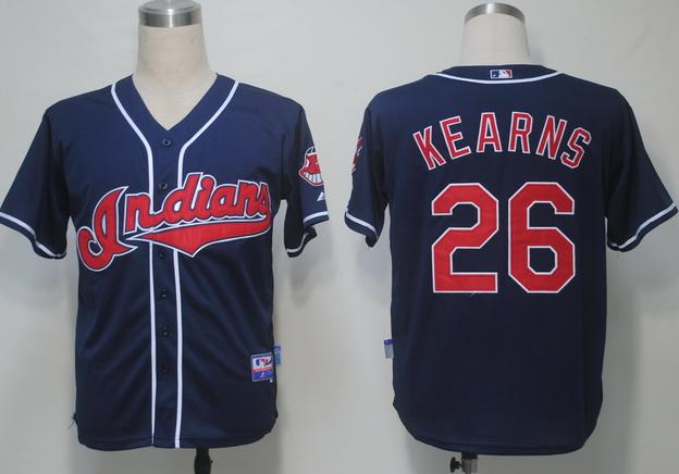 Cheap Cleveland Indians 26 Kearns Blue Cool Base MLB Jerseys For Sale