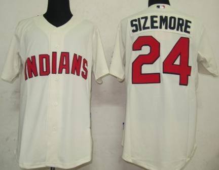 Cleveland Indians 24 Sizemore Cream MLB Jerseys