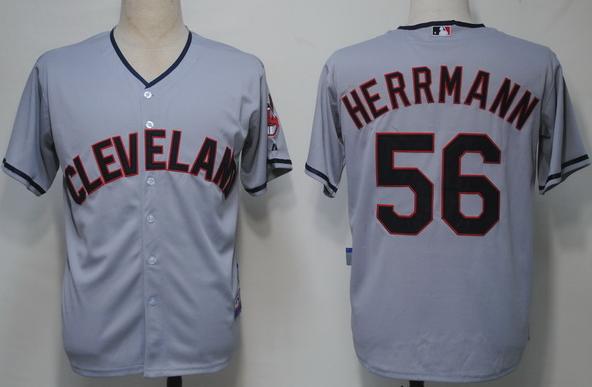 Cheap Cleveland Indians 56 Herrmann Grey Cool Base MLB Jersey For Sale