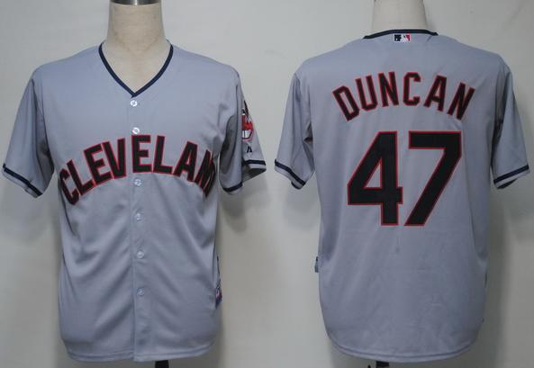 Cheap Cleveland Indians 47 Duncan Grey Cool Base MLB Jersey For Sale