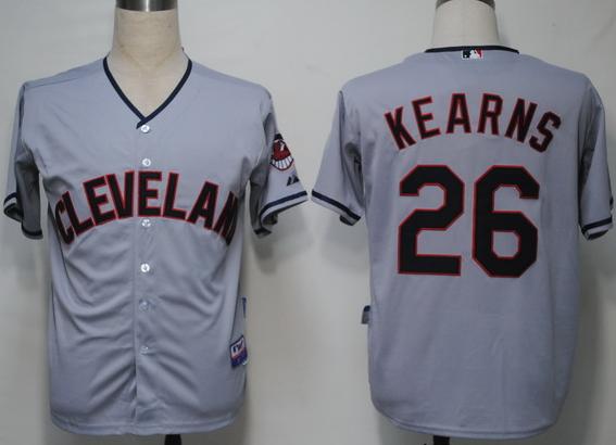 Cheap Cleveland Indians 26 Kearns Grey Cool Base MLB Jersey For Sale