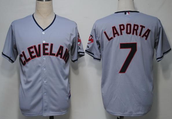 Cheap Cleveland Indians 7 Laporta Grey Cool Base MLB Jersey For Sale