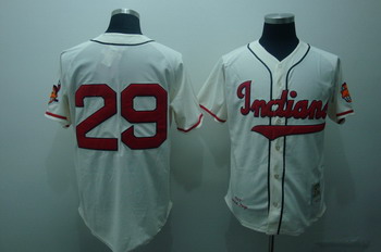 Cheap Cleveland Indians 29 Satchel Paige Cream Jerseys Throwback For Sale