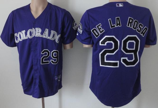 Colorado Rockies 29 De La Rosa Purple MLB Baseball Jerseys Colorado Rockies 29 De La Rosa Purple MLB Baseball Jerseys