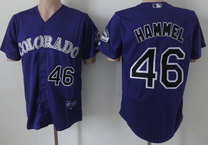 Cheap Colorado Rockies 46 Hammel Purple MLB Baseball Jerseys For Sale