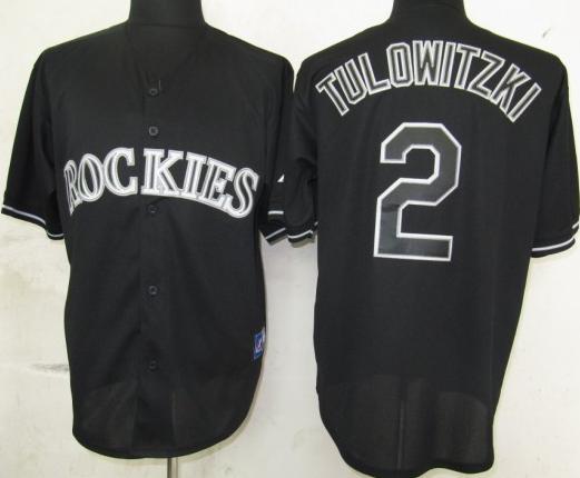 Cheap Colorado Rockies 2 Tulowitzki Black Fashion Jerseys For Sale