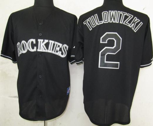 Colorado Rockies 2 Tulowitzki Black Fashion Jerseys