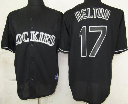 Cheap Colorado Rockies 17 Helton Black Fashion Jerseys For Sale