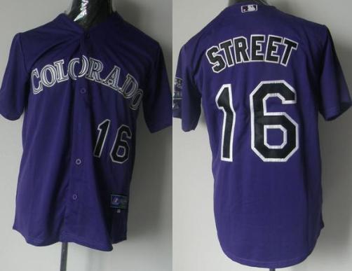 Cheap Colorado Rockies #16 Huston Street Purple MLB Jersey For Sale