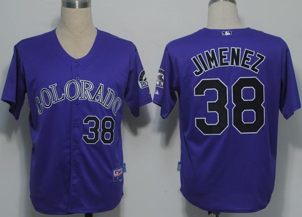 Cheap Colorado Rockies 38 Jimenez Purple Cool Base MLB Jerseys For Sale