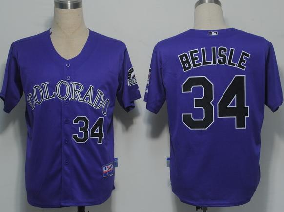 Cheap Colorado Rockies 34 Belisle Purple Cool Base MLB Jerseys For Sale