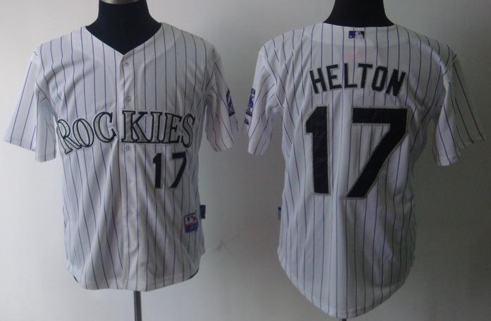 Cheap Colorado Rockies 17 Helton White MLB Jerseys For Sale