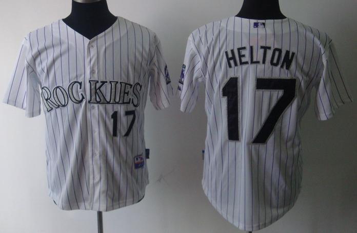 Colorado Rockies 17 Helton White MLB Jerseys